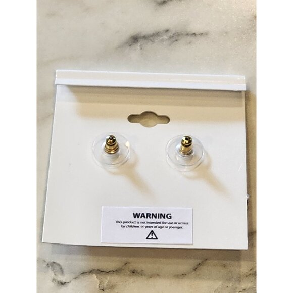 Goldtone Gloria Vanderbilt Round Drop Earrings With Rhinestone Accents - Picture 3 of 5